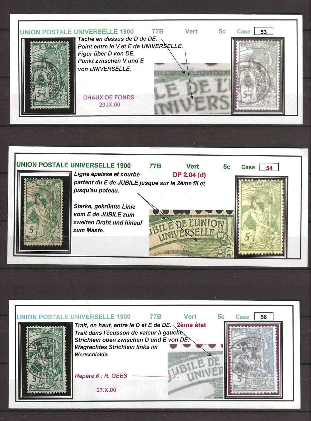 Alle Briefmarken: 18x Nr. 77B mit Abarten + Felder-Bestimmung – Gebraucht aus Gümligen von Geniusbuy 3