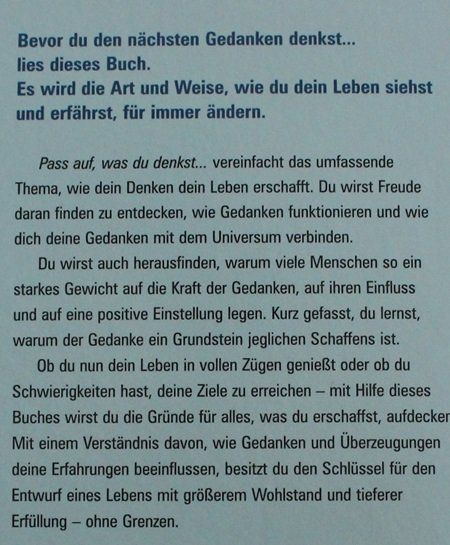 Libri: Pass auf was du denkst – Usato da Schlatt TG venduto da annesbuecher 1
