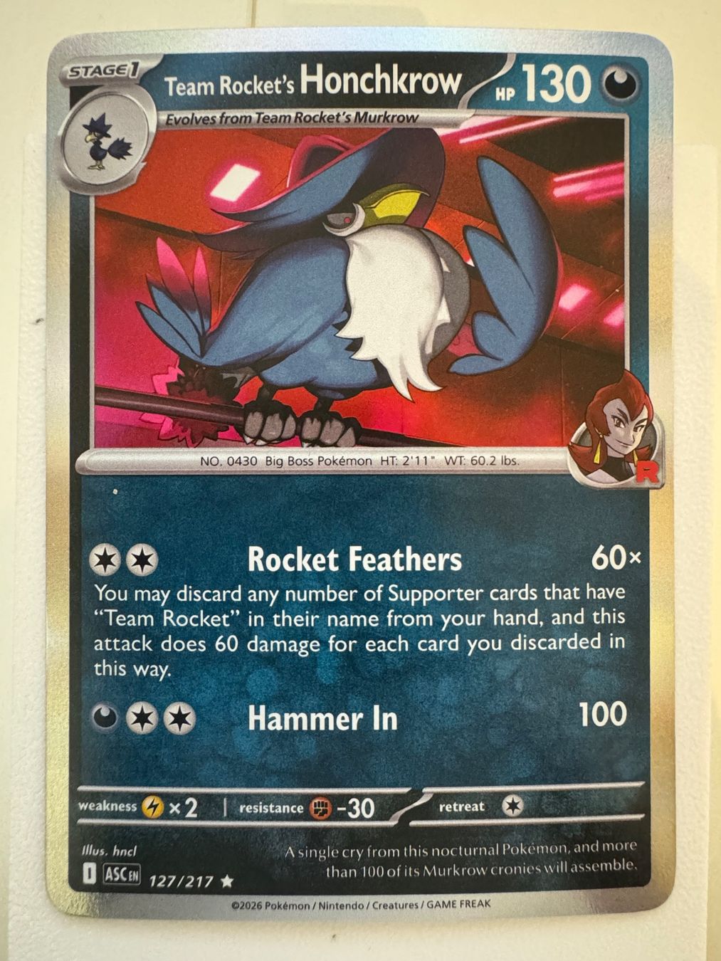 Pokémon Cartes à collectionner: Team Rocket's Honchkrow | Holo Rare | 127/217 – Neuf (Voir description) à Bassersdorf par ero_9zp9
