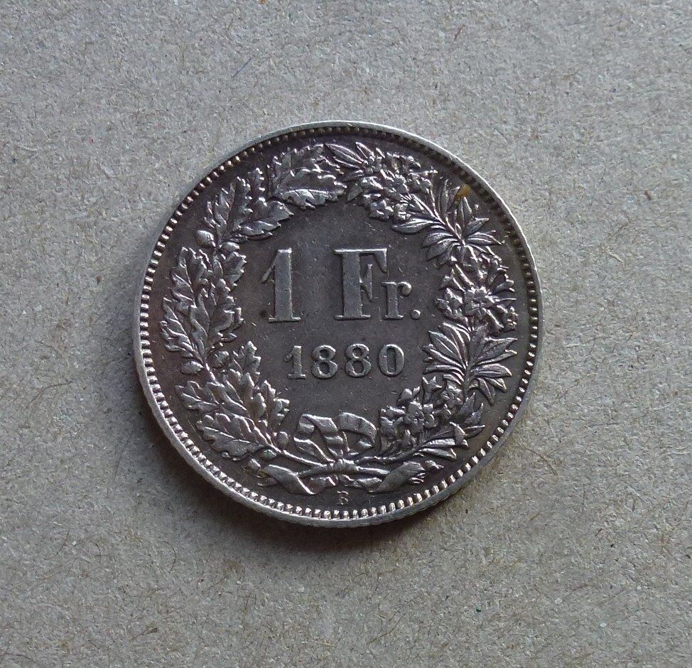 Tutti le monete: ++ 1.- Franken 1880, gute Erhaltung – Usato da Walkringen venduto da Casablanca777