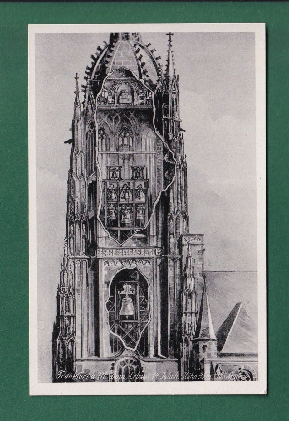 Cartoline postali: FRANKFURT - Pfarrturm – Usato da Pully venduto da nicecards-shop