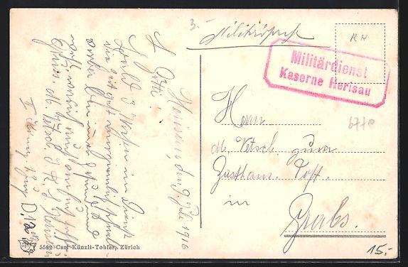 Cartoline postali: AK Herisau, Ortsansicht mit Säntis – Usato da Berlin venduto da bartko-reher 1