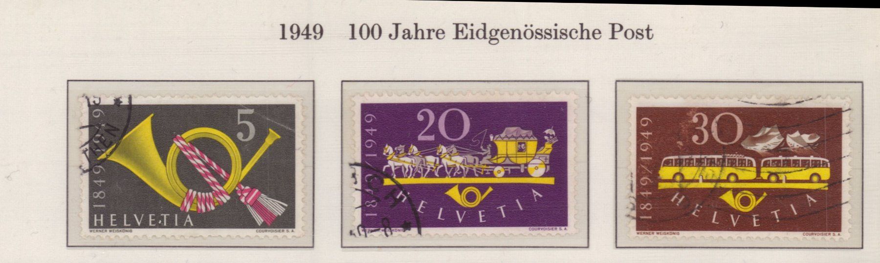 Tutti i francobolli: 1949 100 Jahre Eidgenössische Post – Usato da Eggersriet venduto da stamp303