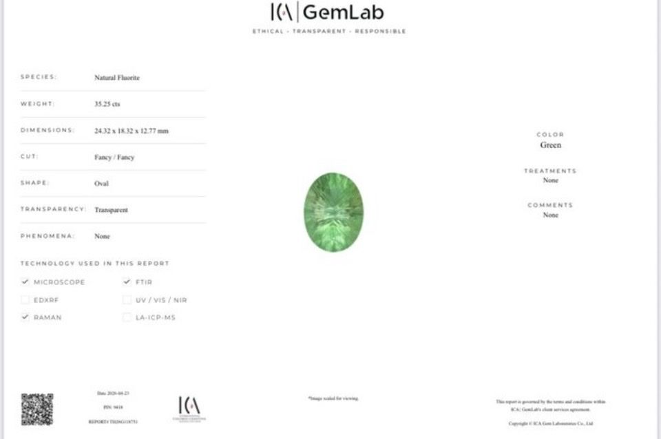 Minerali & Pietre curative: Fluorite Naturelle Vert Pomme Exceptionnelle - 35.25 ct – Nuovo (secondo la descrizione) da St-Aubin-Sauges venduto da Po26 2