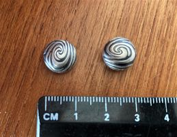2 perles  Argent 925 "tourbillon" 11 mm /  Perlen 925 Silber