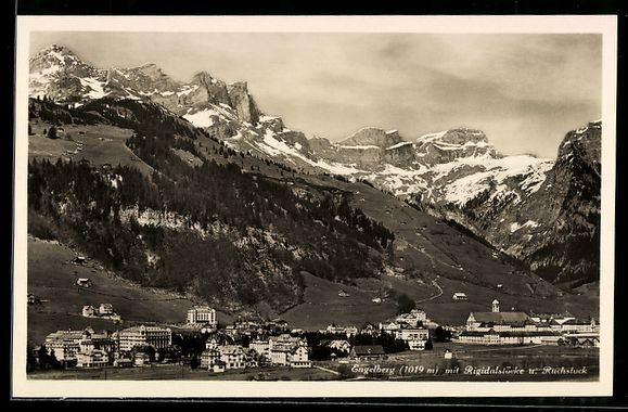 Ansichtskarten: Engelberg, Ortsansicht mit Bergkulisse – Gebraucht aus Berlin von bartko-reher