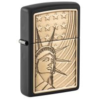 ZIPPO Liberty & Flag USA Messing Emblem Feuerzeug 60007165