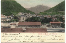 CHUR Bahnhof mit Joch- und Weisshorn