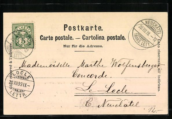 Cartoline postali: AK Neuchatel, Hotel-de-Ville – Usato da Berlin venduto da bartko-reher 1