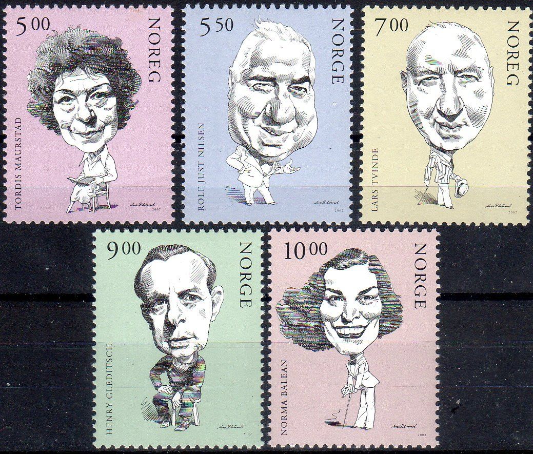 Tutti i francobolli: NORWEGEN 2002 AKTEURE 5 MARKEN ** POSTFRISCH ** - P449 – Nuovo (secondo la descrizione) da Losone venduto da EM2019