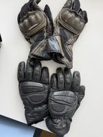 Zwei Paar Motorradhandschuhe Leder schwarz gebraucht