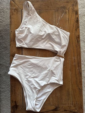 Badekleid Gr. M, weiss
