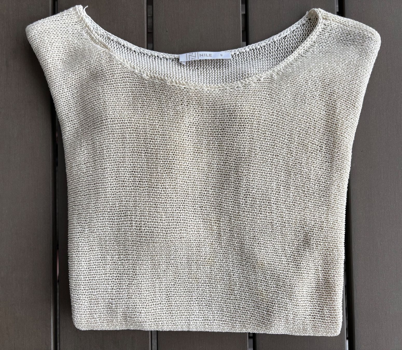 Nile Maglioni & Felpe: Nile Garn-Pullover, Grösse S, kurzarm, beige – Usato da Ebnat-Kappel venduto da Molton 2