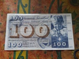 SUISSE  100  Francs  1972  (9588)  Billet