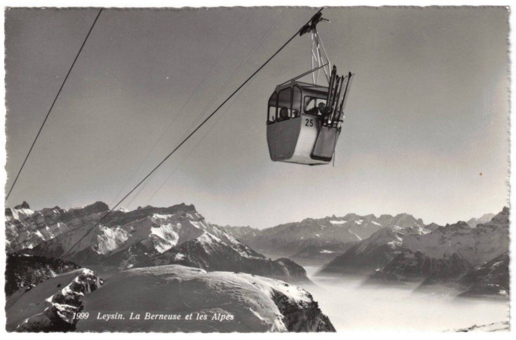 Cartoline postali: Leysin - Gondelbahn und die Alpen – Usato da Binningen venduto da Mountainrider
