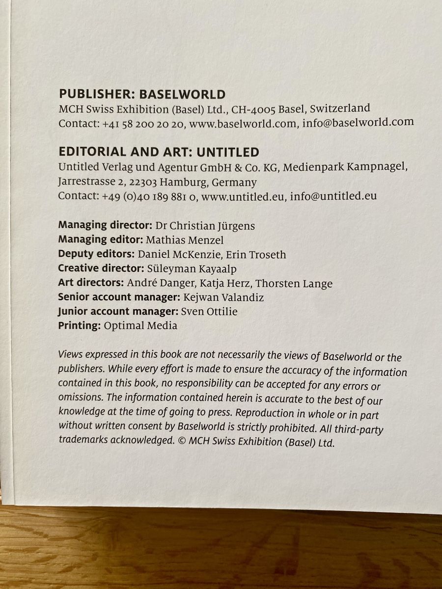 Libri: BASELWORLD BRAND BOOK 2017 – Usato da Eiken venduto da Carcharias 4