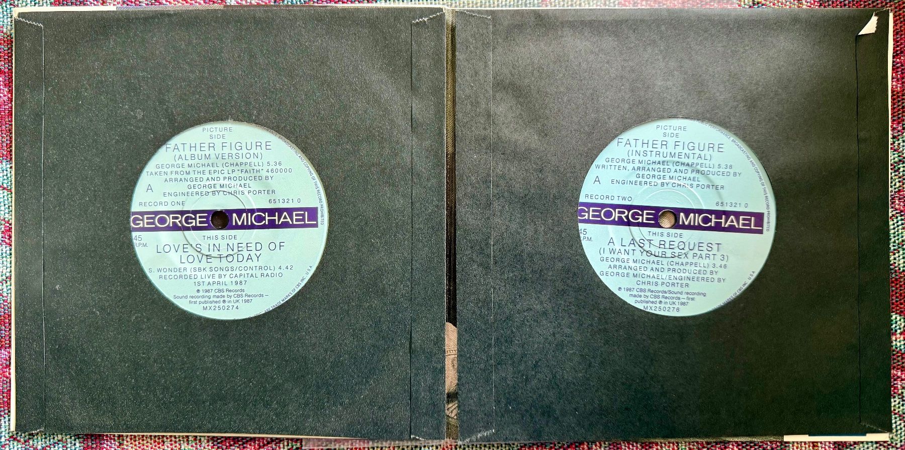 Dischi in vinile: George Michael Father Figure 7" 2x Single vinyl gatefold 80s – Usato da Aarau venduto da Grogu66 4