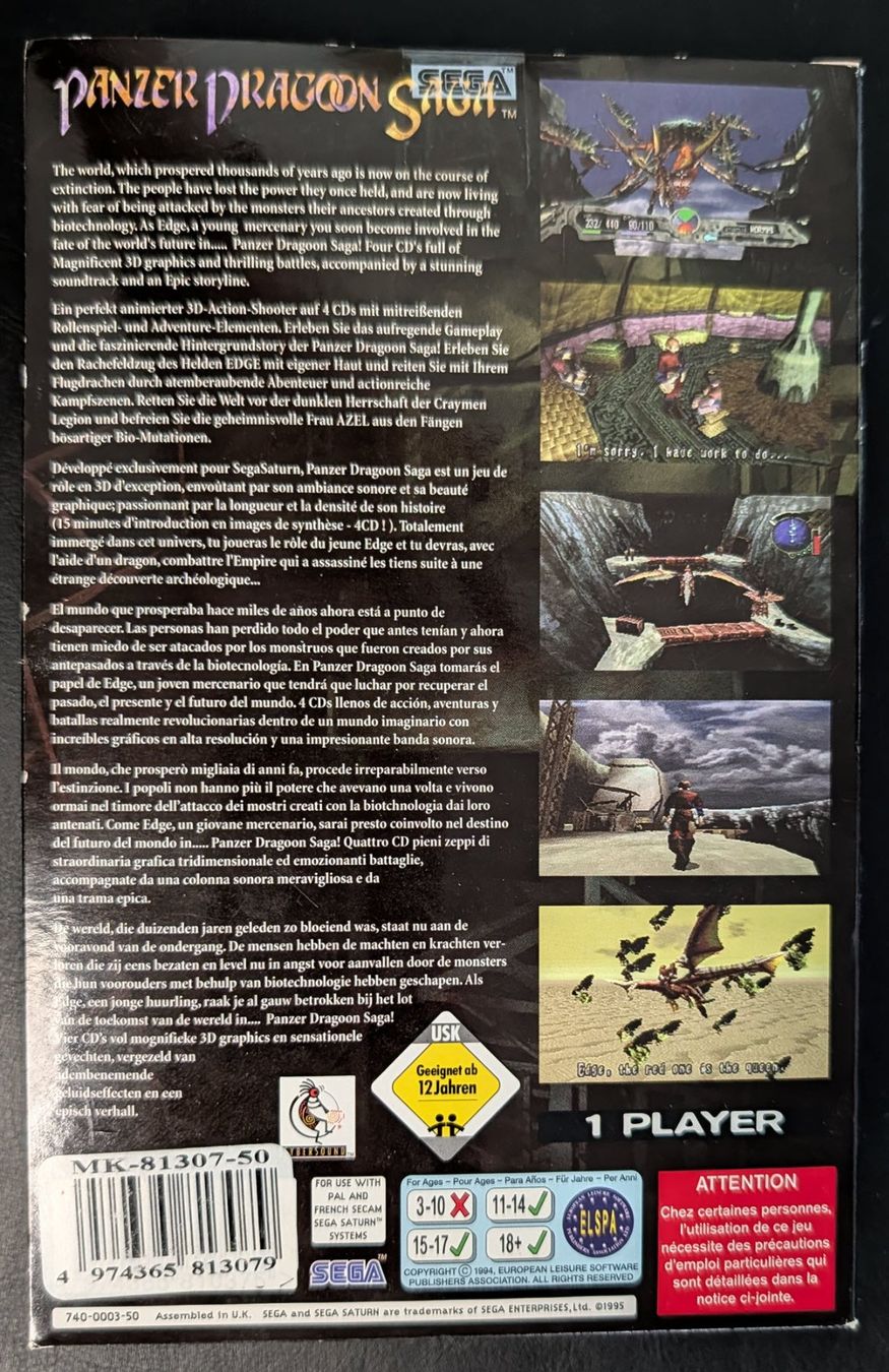 Sega Jeux: Panzer Dragoon Saga - PAL Sega Saturn - CIB – D'occasion à Schwarzenburg par Aragonortega 1