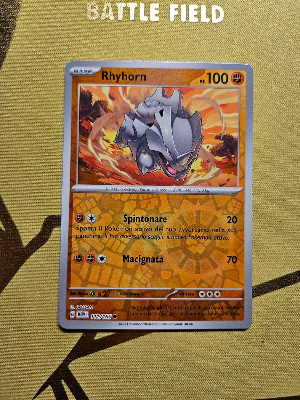 Pokémon Carte collezionabili: 151 - Rhyhorn – Usato da Bellinzona venduto da Pokemarco