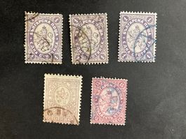 Bulgarien Lot alte Briefmarken mit Wappen gestempelt