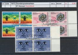 1973 "Sonderpostmarken", Viererblock, ET - Stempel
