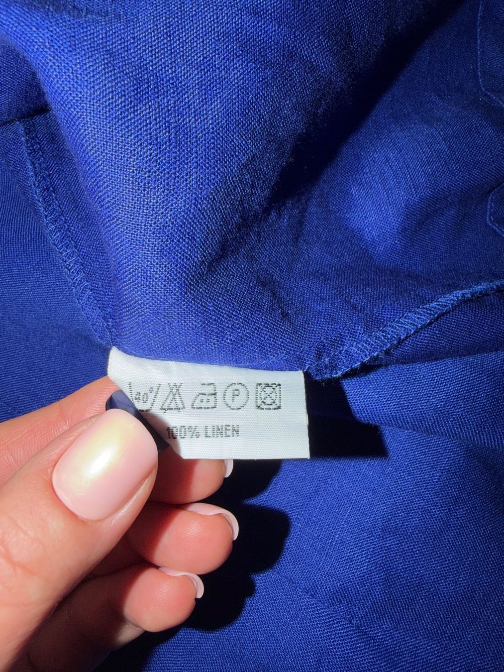 Vestiti: Leinen Kleid mit Hemd, blau Gr S – Usato da Basel venduto da Ksjusha 9