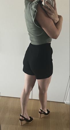 Schicke, kurze, schwarze Hosen Shorts H&M, XS Business 