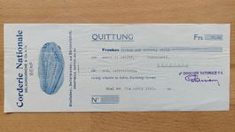 Antike Quittung Genf 1920