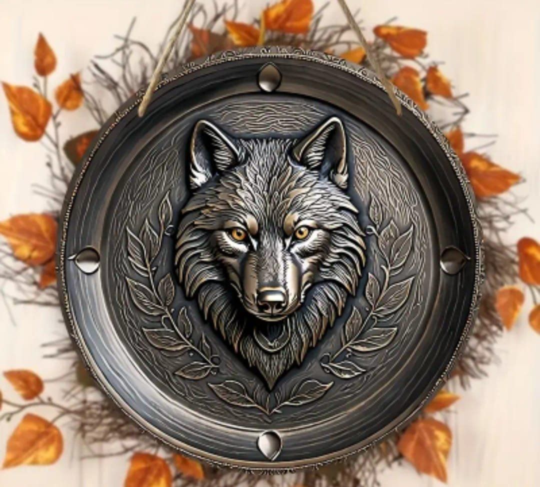 Schilder: Holzschild Wolf Rund 20cm Durchmesser / Bild – Neu und originalverpackt aus Walenstadt von emynmuil1