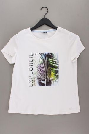 Taifun Printshirt Gr. 40 Kurzarm weiß