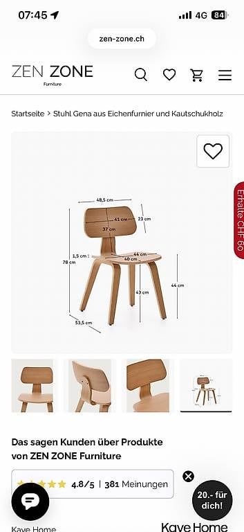 Chaises: Neue, noch verpackte Eichenstühle von Zen Zone 4 Stk – Neuf avec emballage d'origine à Zürich par mischni01 2