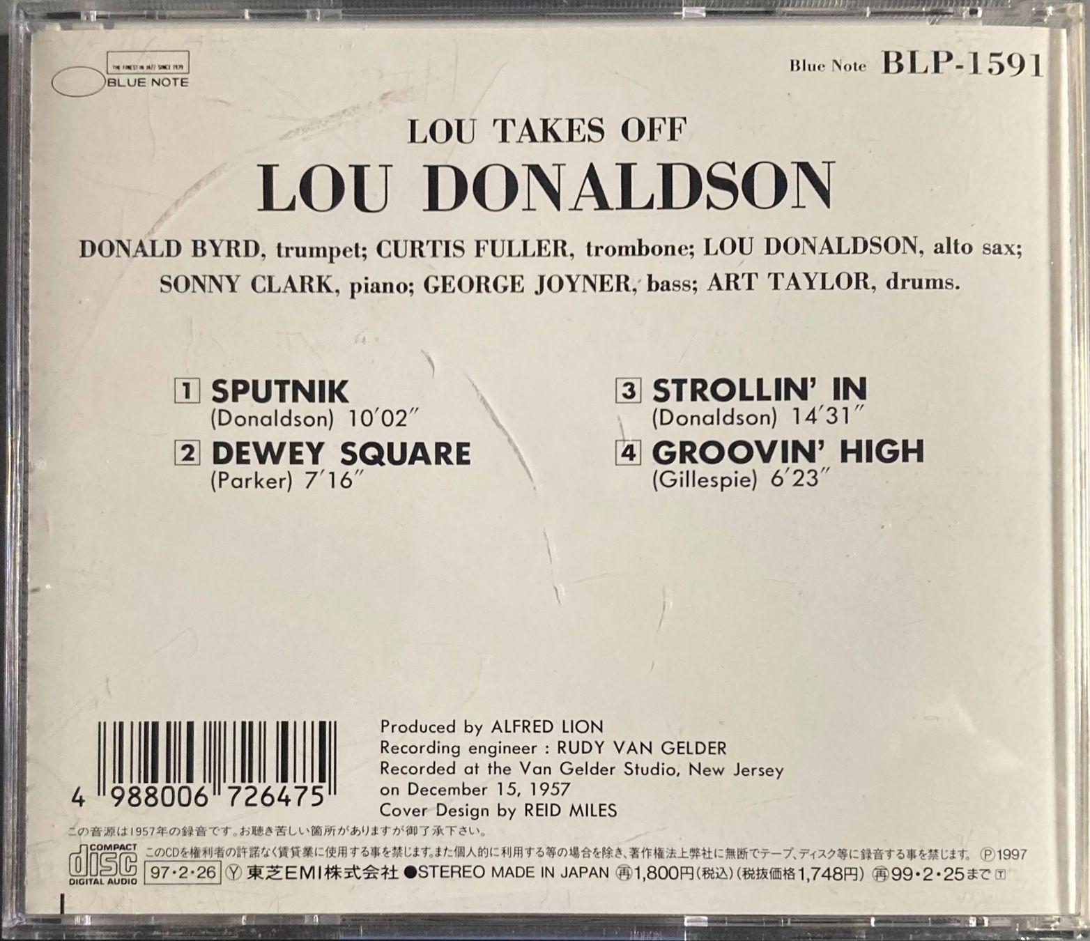 Dischi in vinile: LOU DONALDSON - LOU TAKES OFF – Usato da Poliez-Pittet venduto da Newtown-Records 1