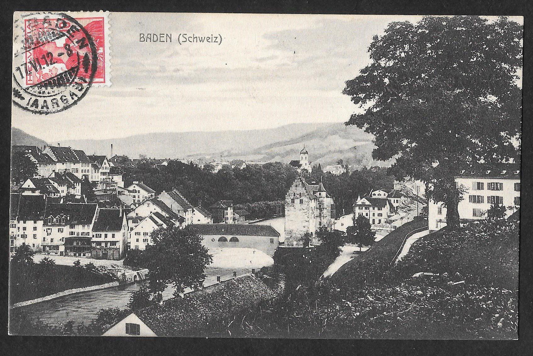 Ansichtskarten: Baden Teilansicht – Gebraucht aus Olten von clotaldi