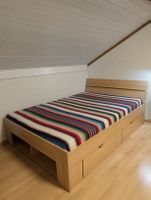 Bett 140x200cm Buche mit 4 Schubladen – viel Stauraum