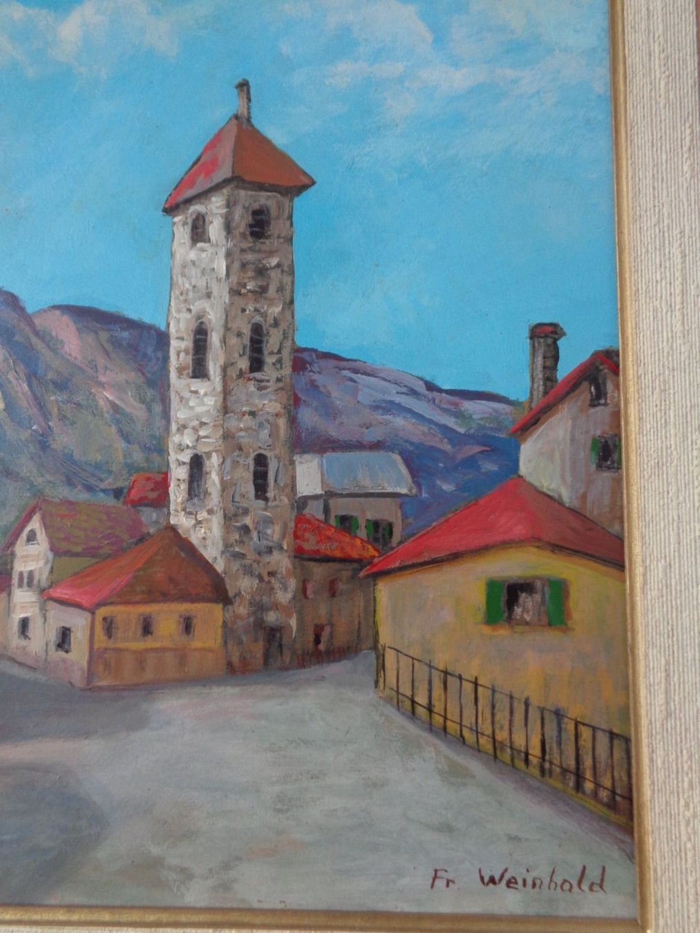 Gemälde: Oel auf Karton - Chur Salvatorenturm – Gebraucht aus Chur von omonia 1