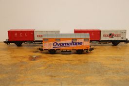 Lima H0 Ovomaltine ACL Sealand Containerwagen 3 Stk
