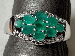 Ring Smaragd, Silber 925, Gr. 59