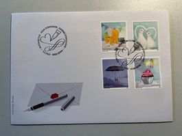 FDC 2022 aus 4er Block mit Haftpunkten