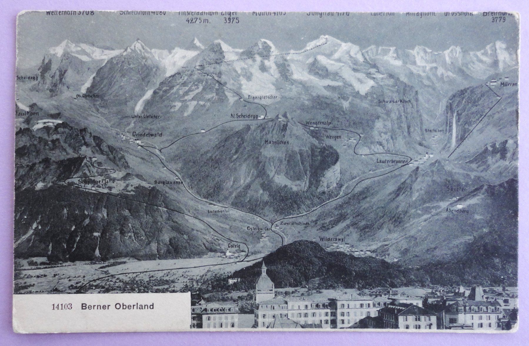 Cartoline postali: Berner Oberland – Difettoso da Fétigny venduto da Billy2miny