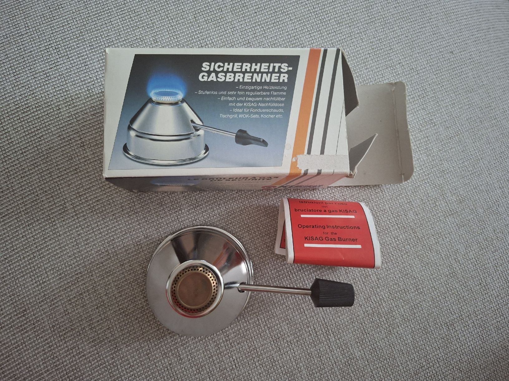 Kisag Elettrodomestici da cucina: Kisag Gasbrenner Typ 2002 mit Originalverpackung – Nuovo e nell'imballaggio originale da Basel venduto da Lovintage