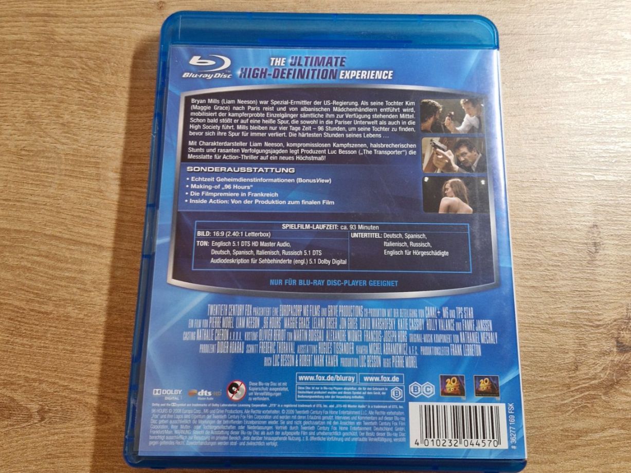 Tutti i DVDs: 96 Hours (2008) Bluray – Usato da Pfungen venduto da Whitie 1