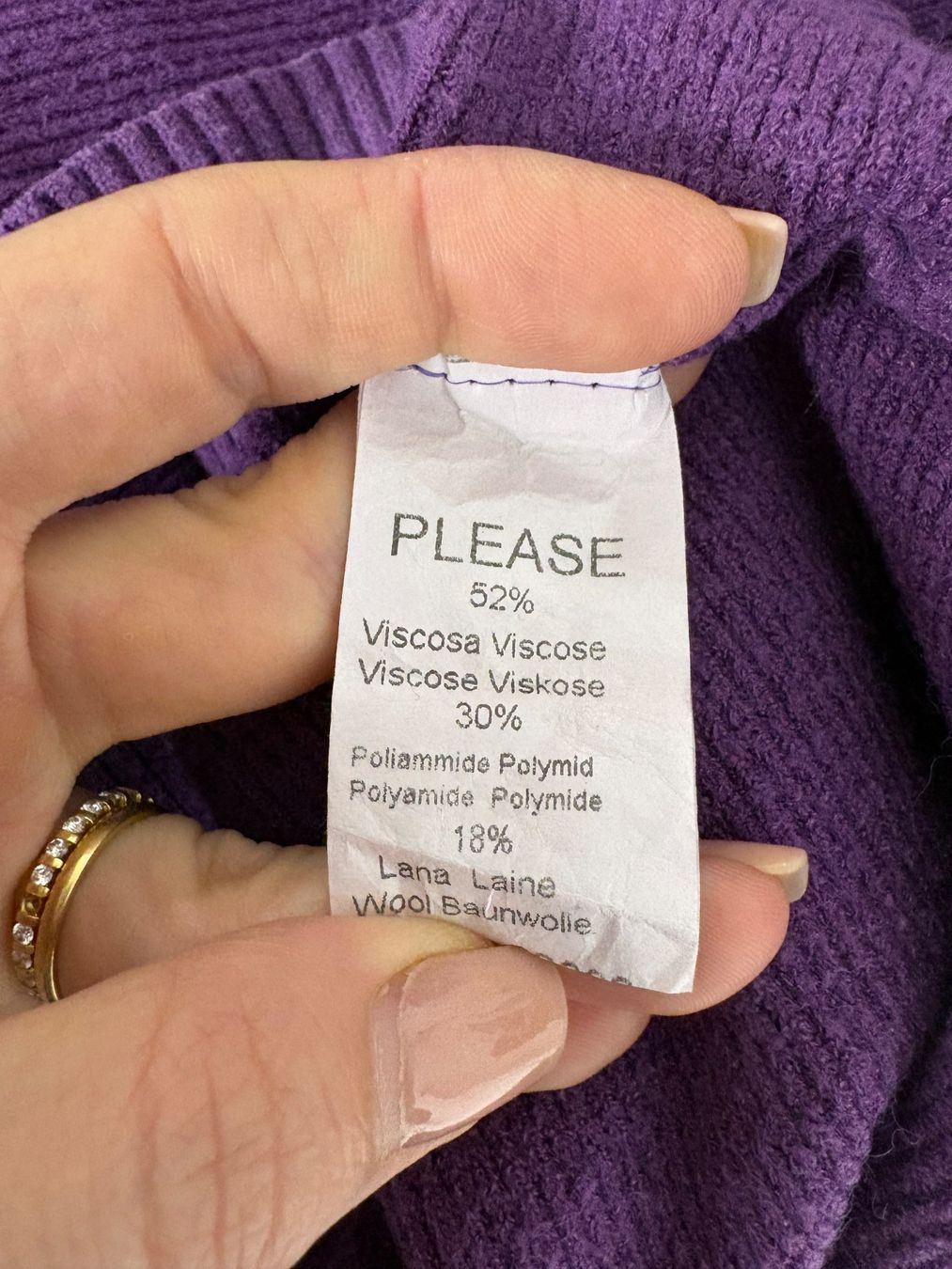 Please Jeans Maglioni & Felpe: Please violetter Pullover onesize Gr. S-L VIskose vokuhila – Usato da Regensdorf venduto da secondchancefashion 6