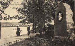 Zürich, Alpenquaipromenade, Dr. Bürkli-Denkmal