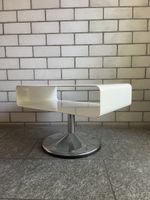 Side table white metal chrome