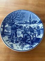 Wandteller blauweiss Winterlandschaft Delft Holland Handa...