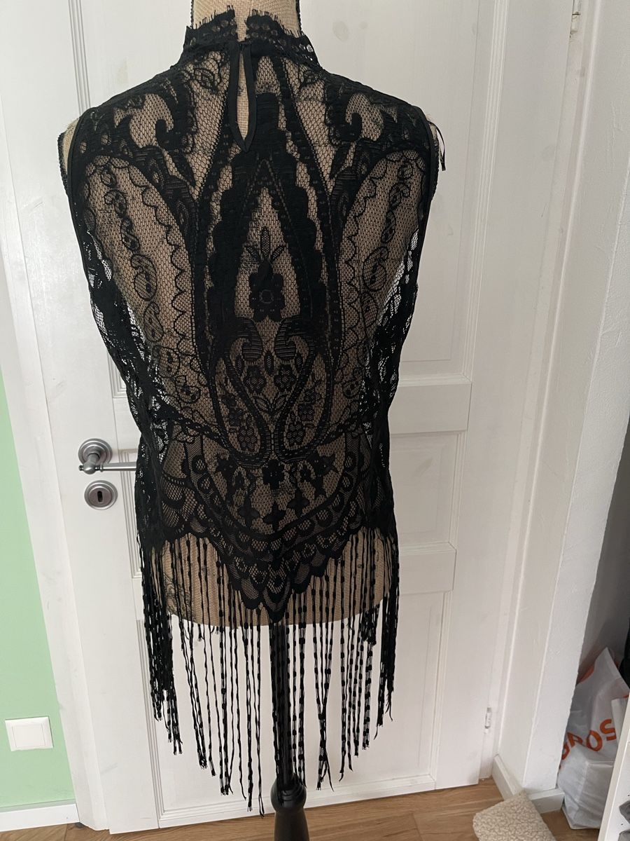 Zara Top: Zara Basic Spitzen Oberteil Fransen Schwarz Grösse M – Nuovo (secondo la descrizione) da Hätzingen venduto da Limao 2