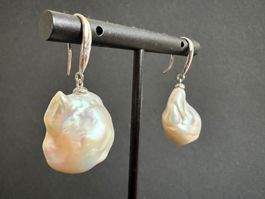 Silber Ohrringe mit Barockperlen 925