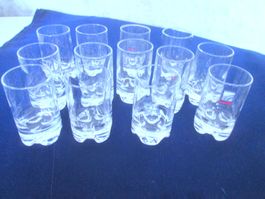 13 Bormioli-Likörgläser aus Glas