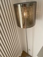 Stehlampe und Deckenlampe Chrom mit Perlen Lampenschirm