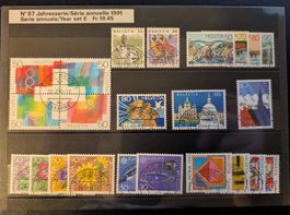Jahresserie 1991 mit Halbmondstempel